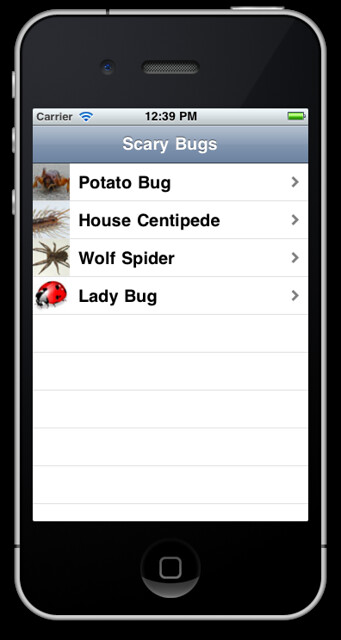 Scary Bug - Table View