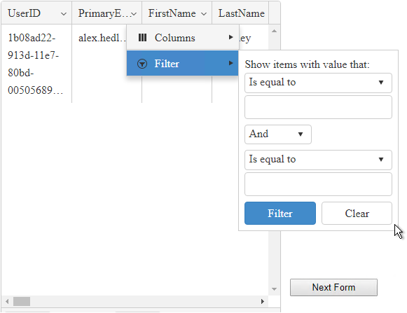 AngularJS - Grid - Dropdown Options - Filter