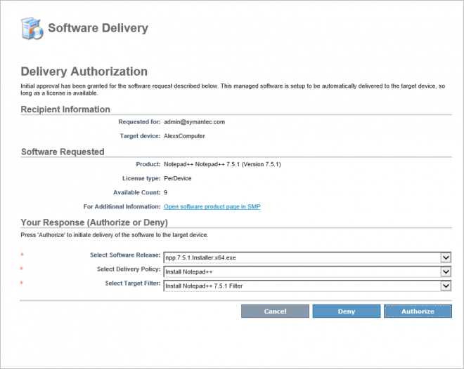 Delivery Authorisation