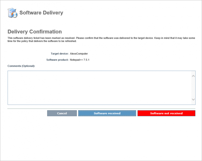 Delivery Confirmation