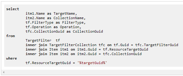 Filters for Target SQL