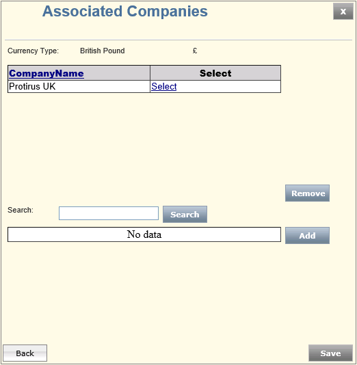 List Maintenance - Currency Web Form