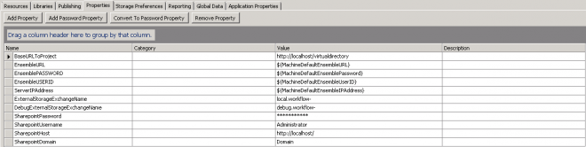 Project - Properties - Sharepoint