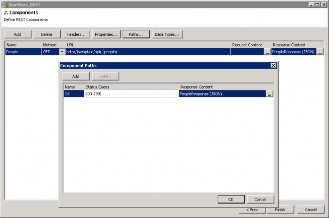 REST Generator - 2 Components - Paths