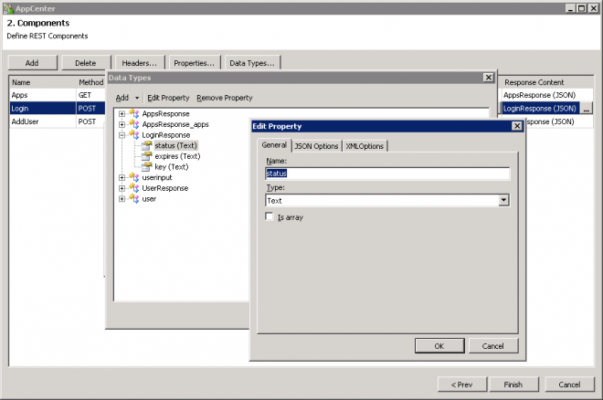 REST Integration Library - 2 Components - Data Tyoes - Edit Property