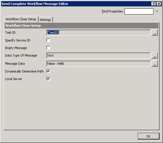 SendWorkflowCompleteMessage Editor