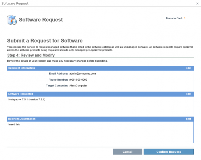 SoftwareRequest Submission Step4