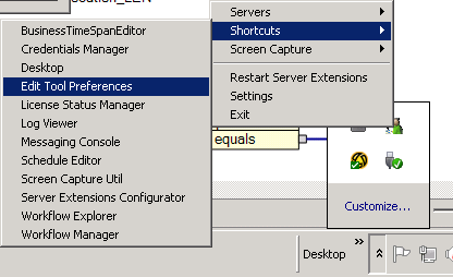 Task Tray Settings - Right Click